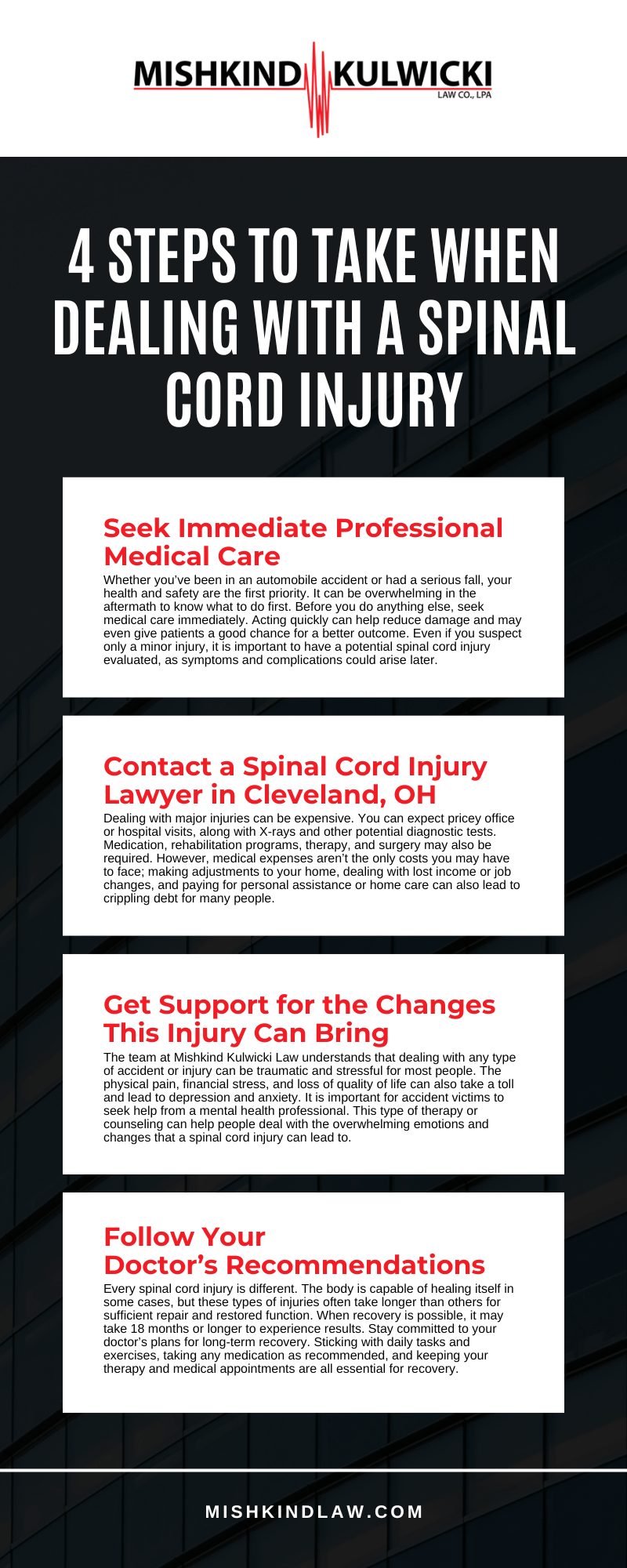 4 Steps To Take When Dealing With A Spinal Cord Injury infographic